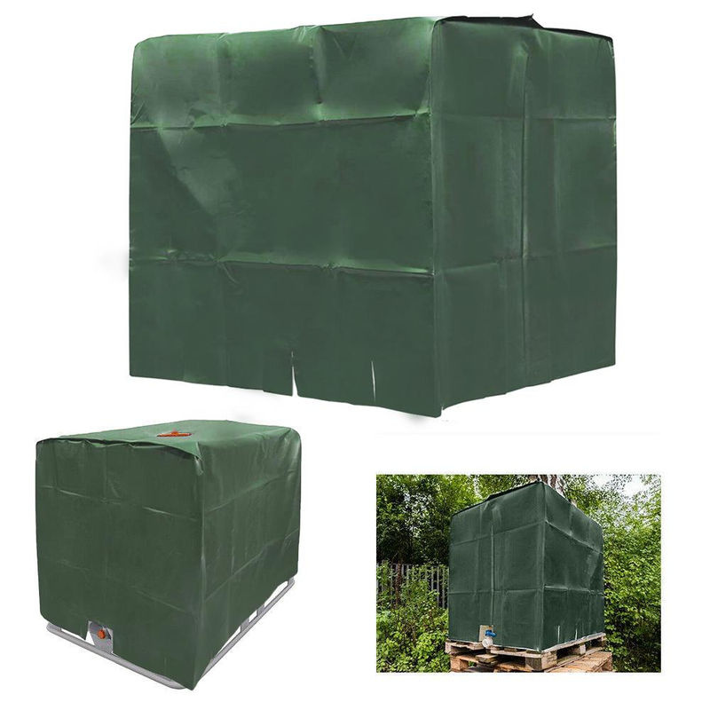 MTMA Schutzhülle für 1000l IBC-Container aus wasserdichtem Oxford-Stoff mit Aluminiumfolien-Beschichtung, UV-beständig und staubdicht, Farbe: Schwarz - Bild 5