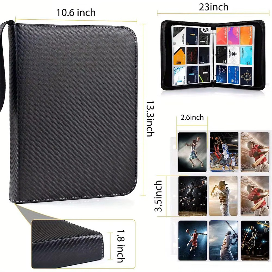 Robustes Sammelalbum für 900 Karten in Schwarz mit 9 Taschen aus Kunststoff - Bild 2