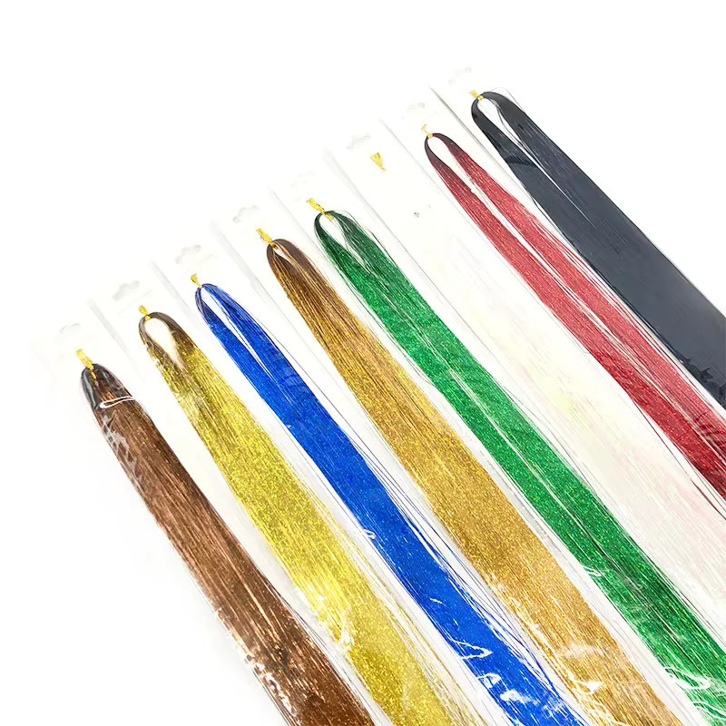 Haarverlängerung Kit Lametta, Regenbogen, bunt, für glattes Haar, Damen - Bild 2