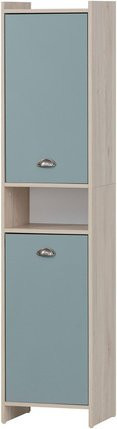 Schildmeyer Hochschrank Lindholm in Sandeiche Nachbildung und Taubenblau, Breite: 40,2 cm, Höhe: 176,3 cm, Tiefe: 33 cm - Bild 1
