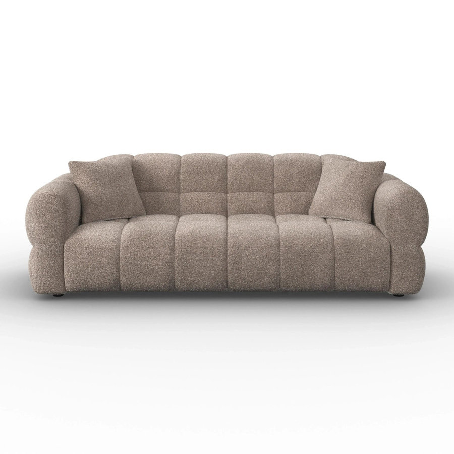 Bessagi Home Sofa Marie Chenille Braun mit abnehmbaren Bezügen und Sitzkissen, B/T/H: 176 x 60 x 44 cm - Bild 2