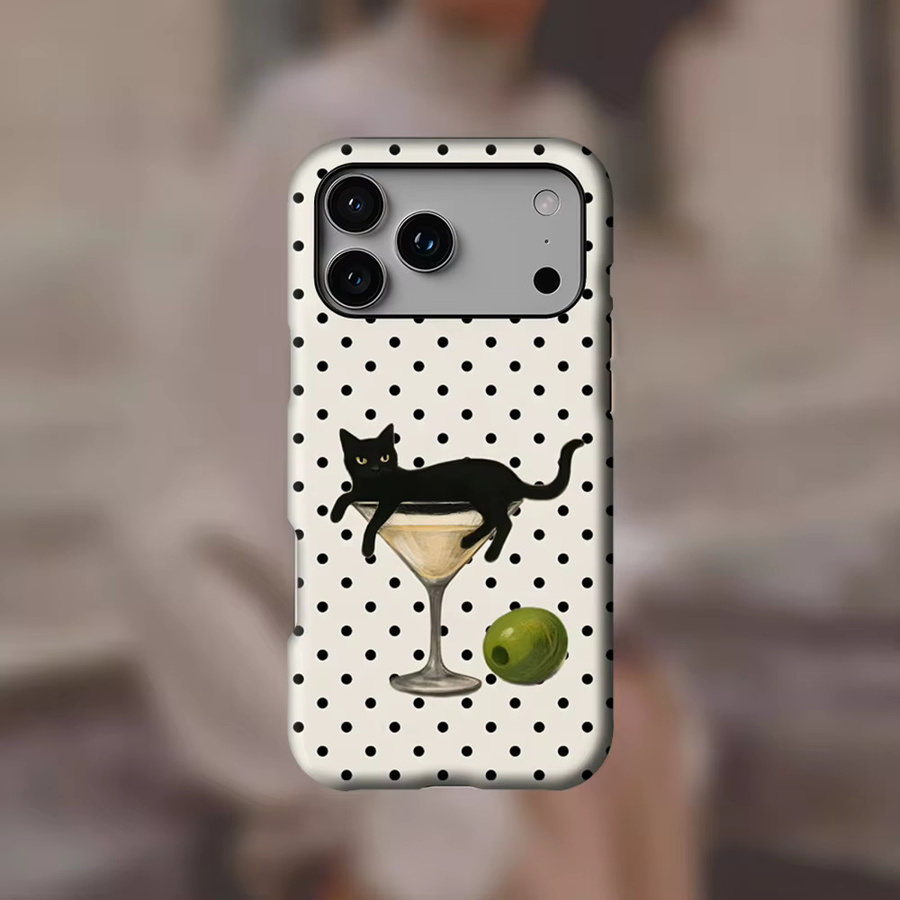 Martini Cat Magnetische Handyhülle für iPhone 18 17 16 15 14 13 12 Pro Max Plus Robuste Doppelschichtige Schutzhülle - Bild 2