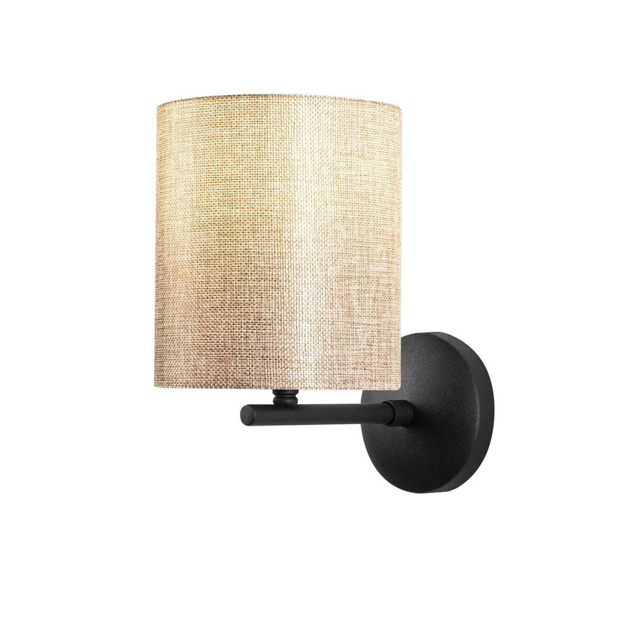 Opviq Wandleuchte modern in Schwarz und Beige aus Metall und Stoff mit E27 Fassung, B/H/T: 23 x 26 x 14 cm - Bild 3