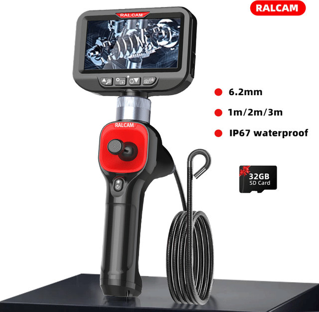 SnakeTube 360 Grad Joystick-Gelenk-Endoskop LAFOCH Automobil-Inspektionskamera mit 6,2 mm Durchmesser und 6 einstellbaren LED-Leuchten in Schwarz - Bild 1