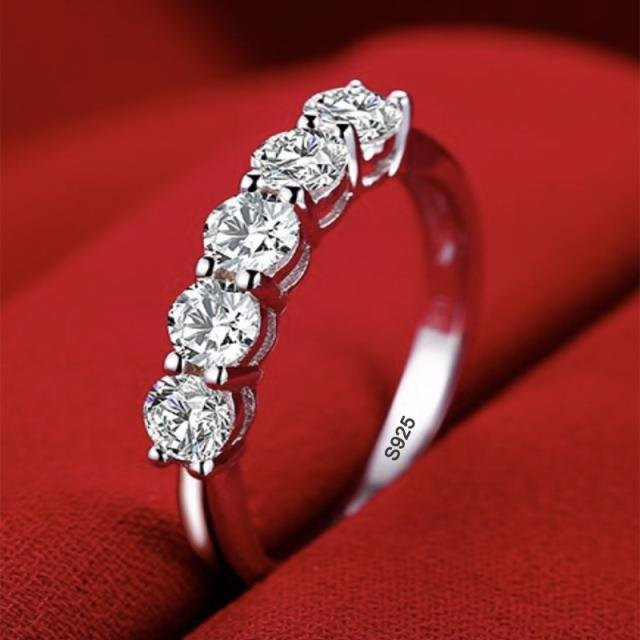 Ring 925 Silber, Weiß, Zirkonia, Diamant, Damen - Bild 1
