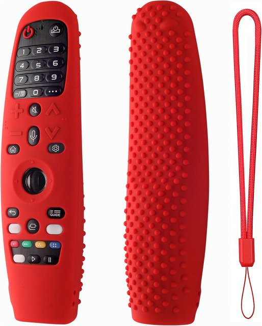 Silikon Schutzhülle für Smart TV Magic Fernbedienungen AN-MR19BA, MR18BA, AN-MR600, MR650A und MR20GA, Modell AKB75855501, in Grau und Rot - Bild 1