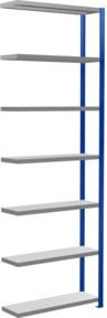 Schulte Anbauregal Steckregal MULTIplus330 mit 7 Fachböden und Kreuzstrebe, Farbe: Enzianblau/Verzinkt, B/T/H: 300 x 100 x 30 cm - Bild 1