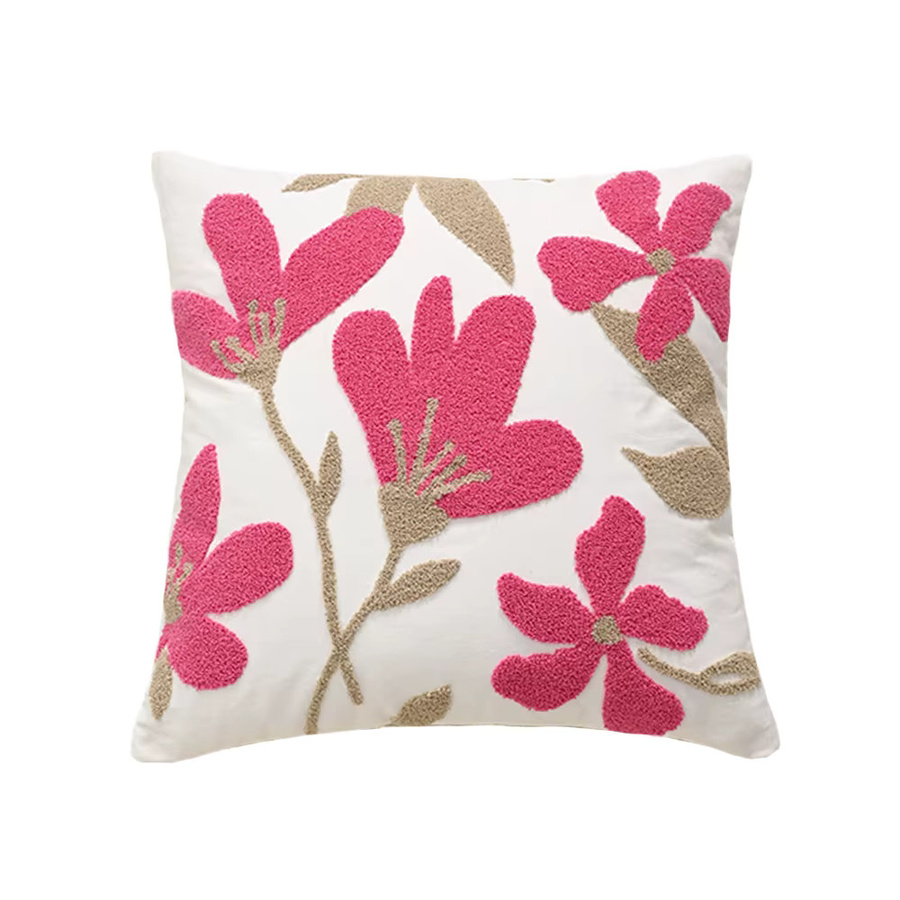 BUYNOW Bestickter Kissenbezug mit floralem Blumenmuster aus Polyester, Grau/Mehrfarbig, B/H: 45 x 45 cm - Bild 3