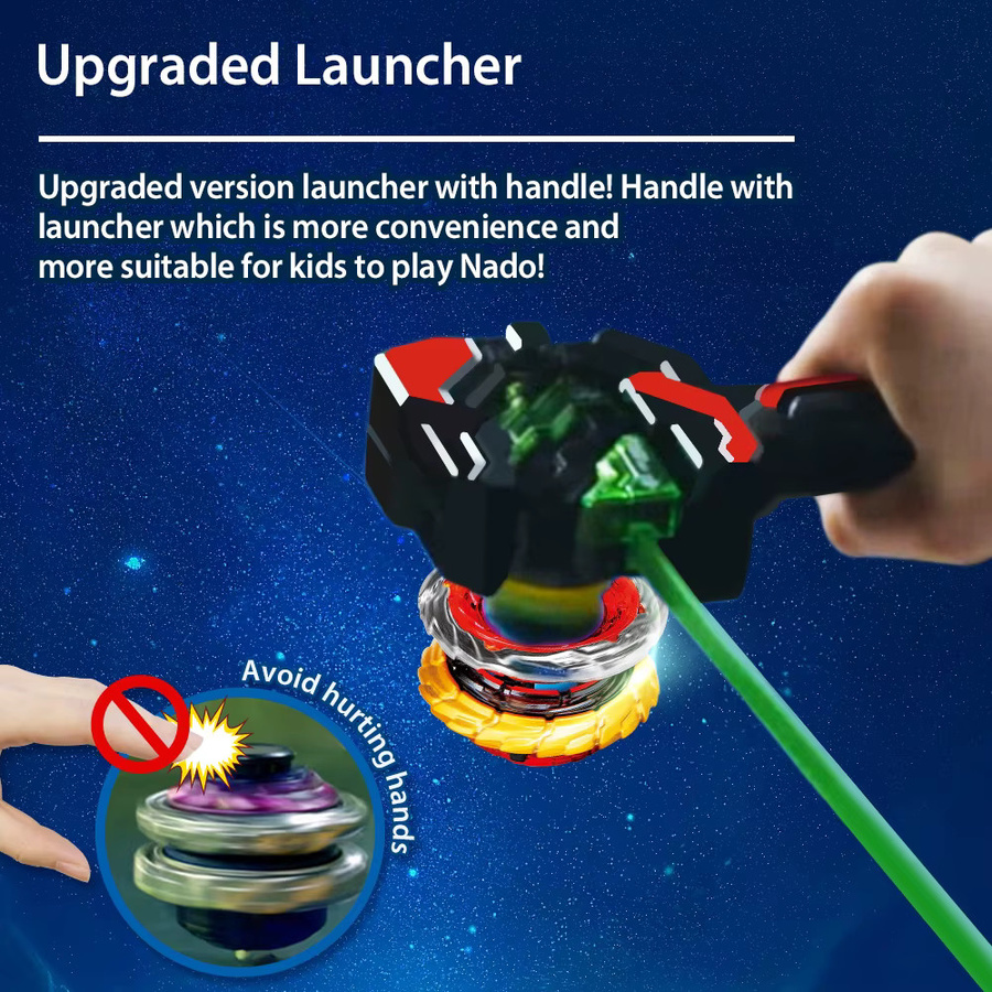 Infinity Nado Original Crack Series-2, 2in1 Split Spinning Top Metall Nado Gyro Battle Gyroskop mit Launcher, multicolour - Bild 3