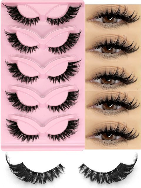 Veltrinay Fake Lashes Cat Eye, Faux Nerz Wimpern, Natural Look - Bild 1