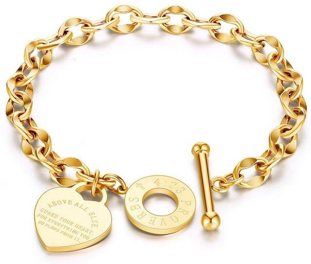 YIRAN Jewelry Armband, Edelstahl, Gold, Damen, 18cm - Bild 1