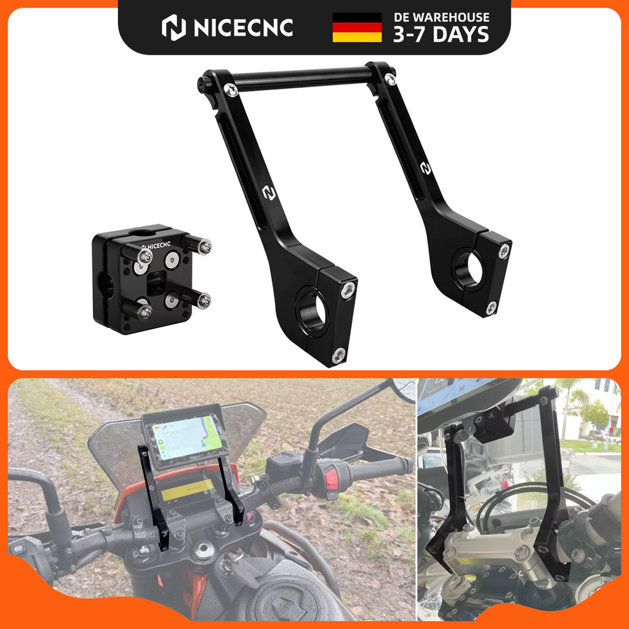NICECNC GPS-Navigator Roadbook-Halterung und AMPS-Montagehalterung für KTM Husqvarna GasGas Honda Yamaha Suzuki Sherco Kawasaki Beta in Schwarz - Bild 2