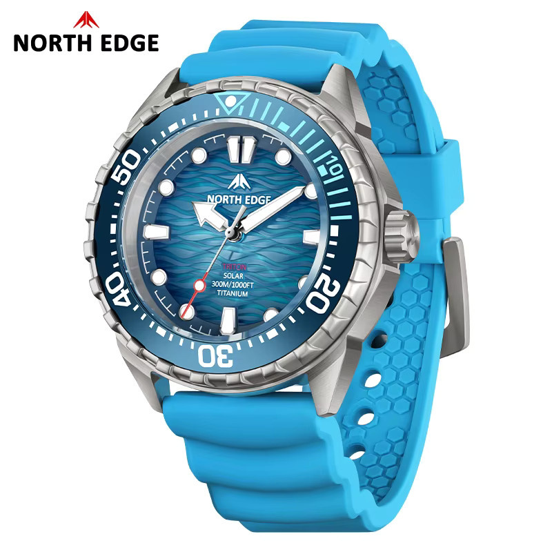 NORTH EDGE Armbanduhr, Solar, Titan-Edelstahl, Schwarz, Herren, 30 ATM - Bild 2