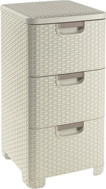 Curver Style Schubladenturm in Cremeweiß mit 3 x 14 l Volumen, Höhe: 60 cm, Tiefe: 37,8 cm - Bild 1