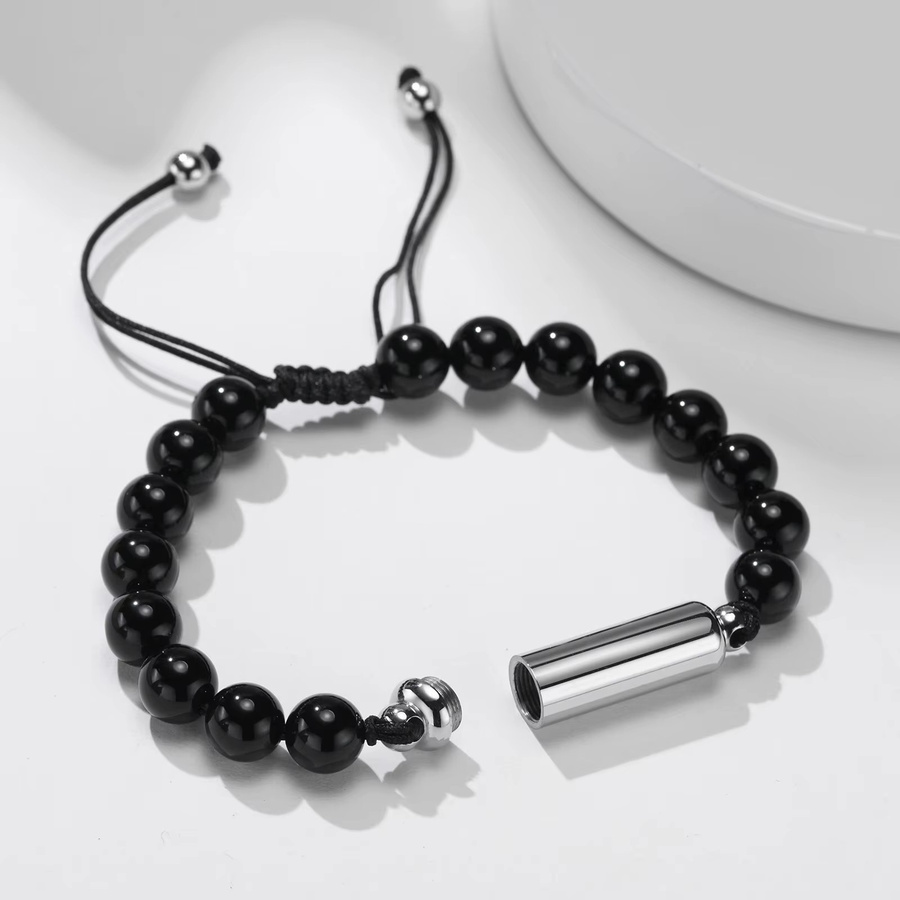 prjewel Armband, Edelstahl, Tigerauge-Perlen, Schwarz, Herren - Bild 2