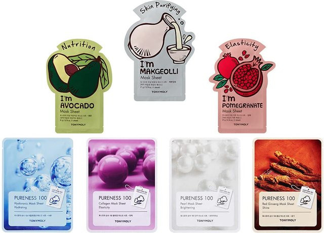 Tonymoly Super 7 Gesichtsmaske, 10er Packung, Tuchmasken mit Hyaluronsäure & Aloe Vera - Bild 1