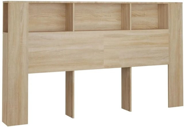 vidaXL Kopfteil mit integrierten Ablagen Sonoma-Eiche, B/T/H: 180 x 18,5 x 104,5 cm - Bild 1