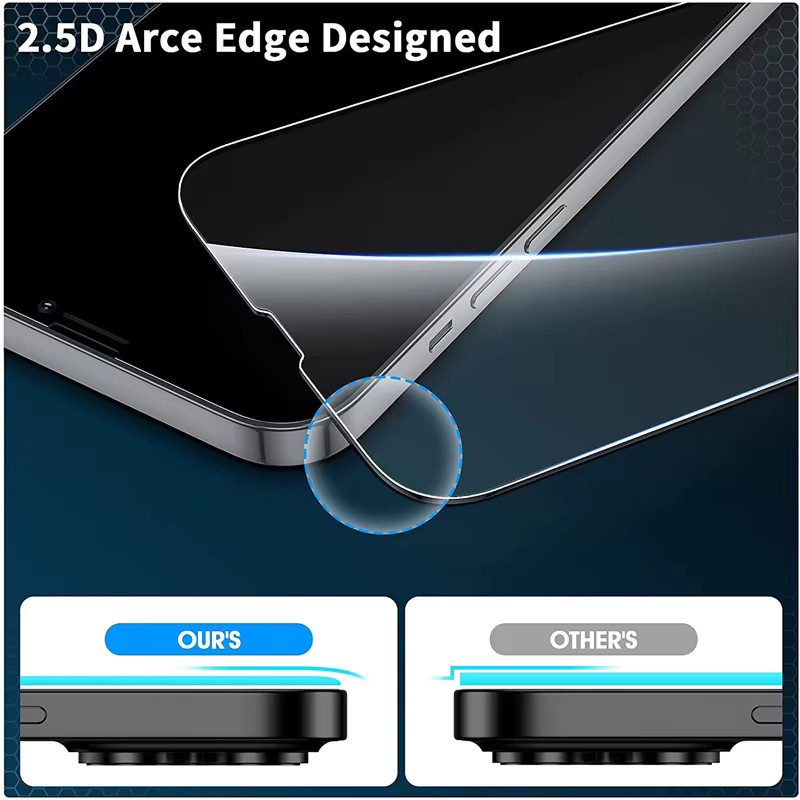 4er-Pack Displayschutz aus gehärtetem Glas für Apple iPhone 11 bis iPhone 17 Pro Max, transparent - Bild 3
