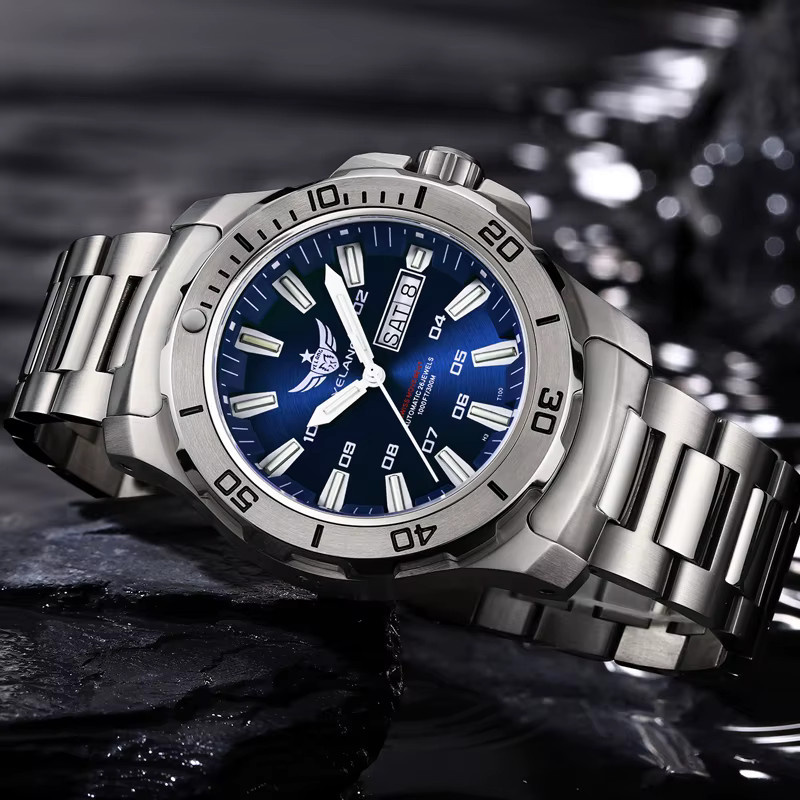 Yelang Armbanduhr Automatik, Edelstahl, 44 mm, Blau, Herren - Bild 5