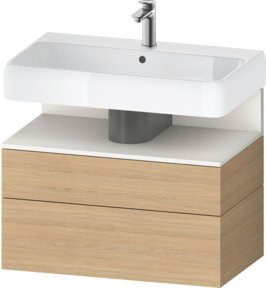 Duravit Waschtischunterschrank Qatego Wandhängend Weiß Matt B: 79 cm, T: 47 cm, H: 59 cm - Bild 1