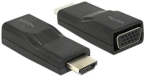 Delock HDMI auf VGA Adapter Schwarz (65655) mit HDMI-Stecker und D-SUB-Buchse 15pol. - Bild 1