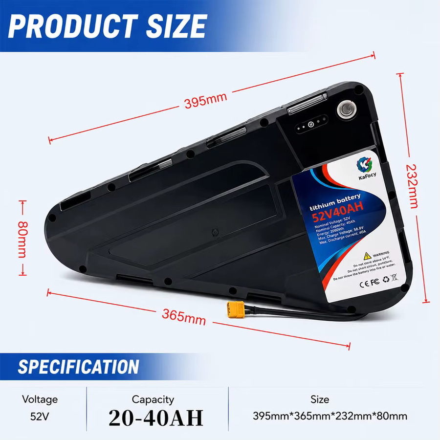 Lithium-Ionen-E-Bike-Akku 48V 20-40Ah in Schwarz für Mountainbikes und Motoren von 500W bis 3000W - Bild 5