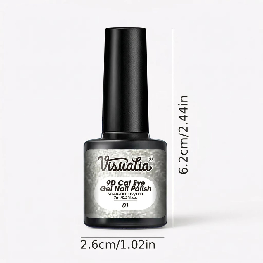 Visuatia Crystal Moonlight Cat Eye Nagellack, silberweiß, schimmernd - Bild 3