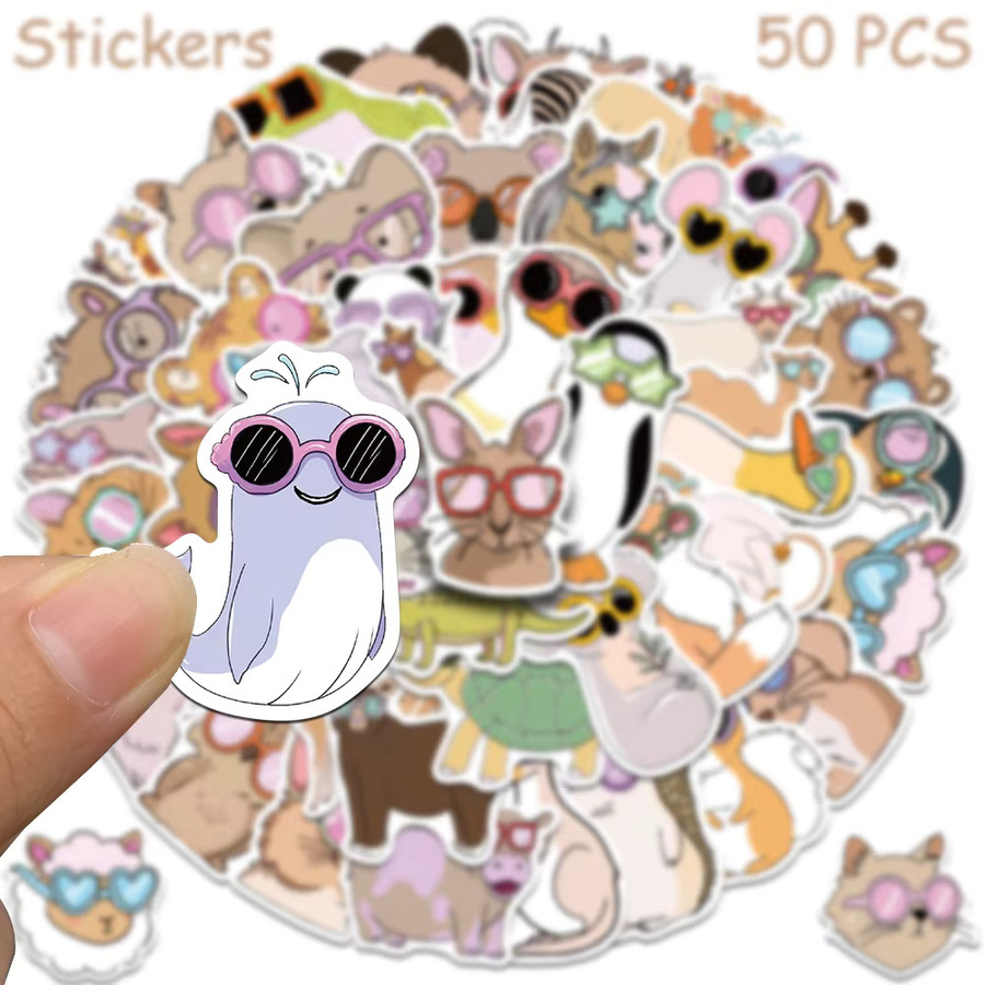 50 Stück Cartoon Tier Aufkleber in Multicolour für Laptop, Gepäck und DIY-Projekte - Bild 2