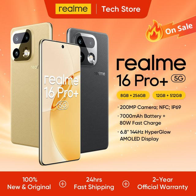 realme Smartphone 16 Pro Plus 5G in Grey mit 200MP Luma Farbkamera, 50MP Teleobjektiv, Snapdragon 7 Gen 4 und 80W Ladegerät - Bild 1