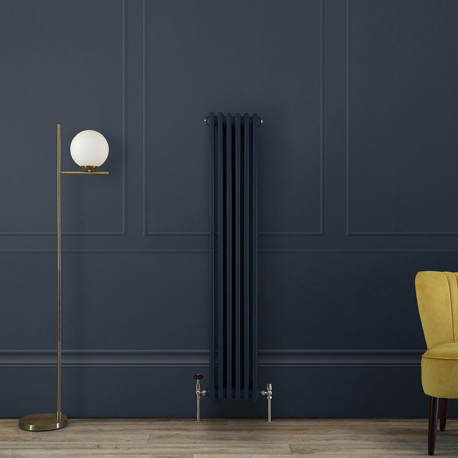 Hudson Reed Gliederheizkörper 2-säulig vertikal in Regal Blau, Höhe: 150 cm, Breite: 29 cm - Bild 1