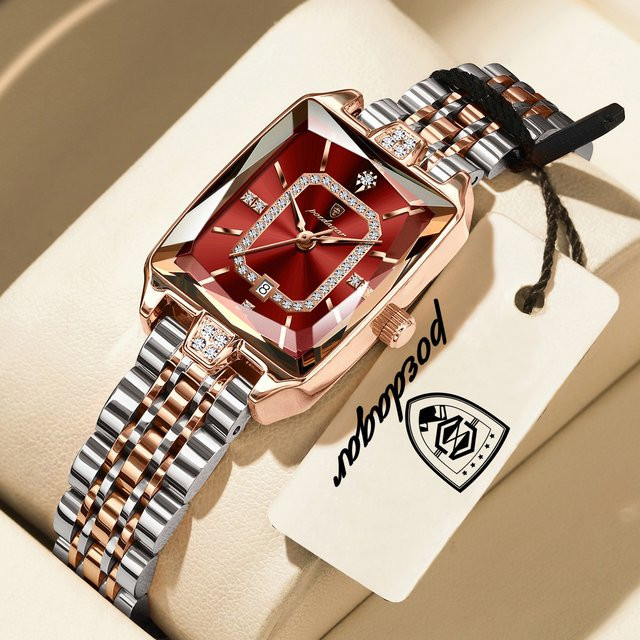 POEDAGAR Armbanduhr Quarz, Edelstahl, Datum, Damen - Bild 1