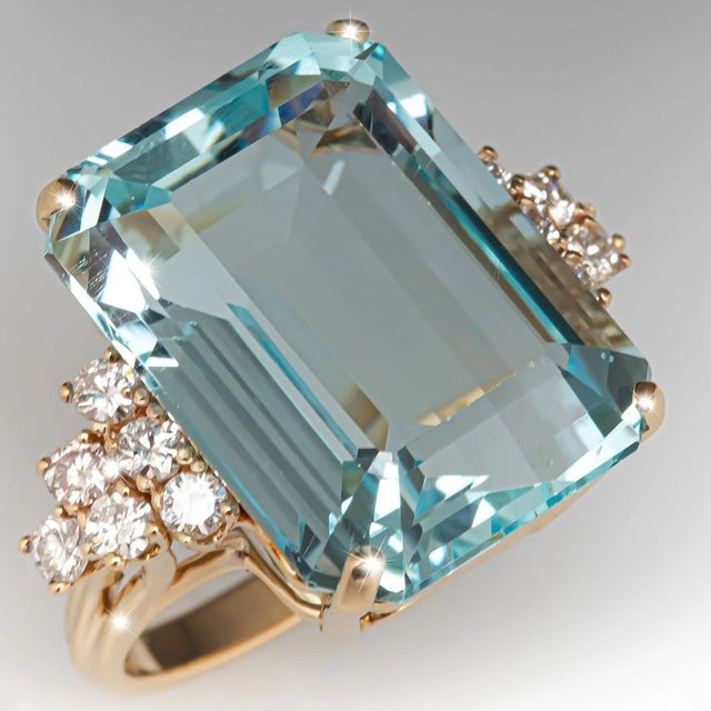 Huitan Damenring, Gold, Zirkonia, Blau - Bild 1