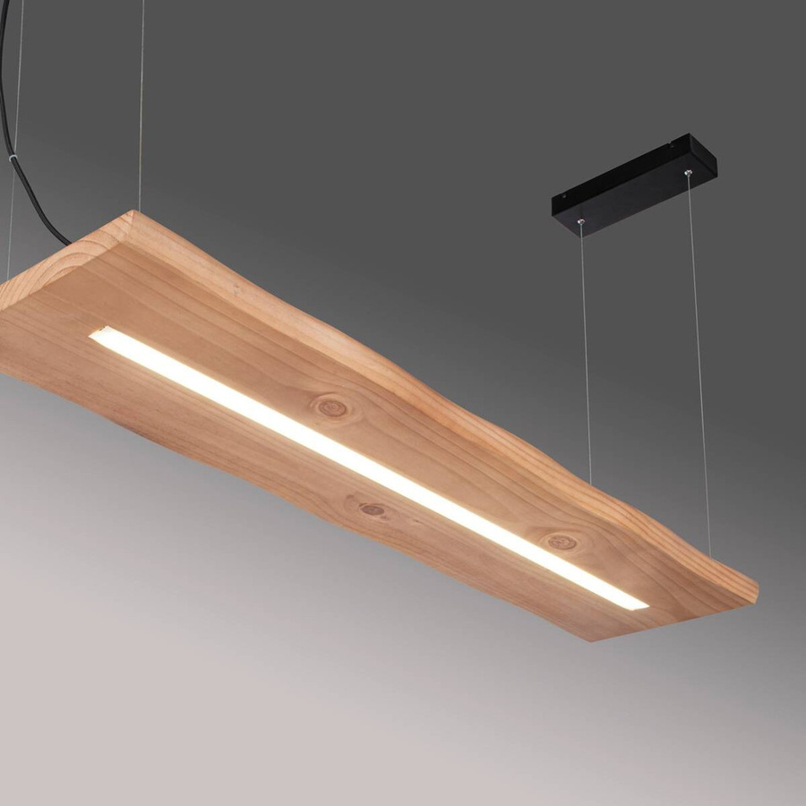 Paul Neuhaus LED-Pendelleuchte PALMA 2625-79 in Schwarz und Natur aus Metall und Pinienholz, B/H/T: 120 x 120 x 30 cm - Bild 2
