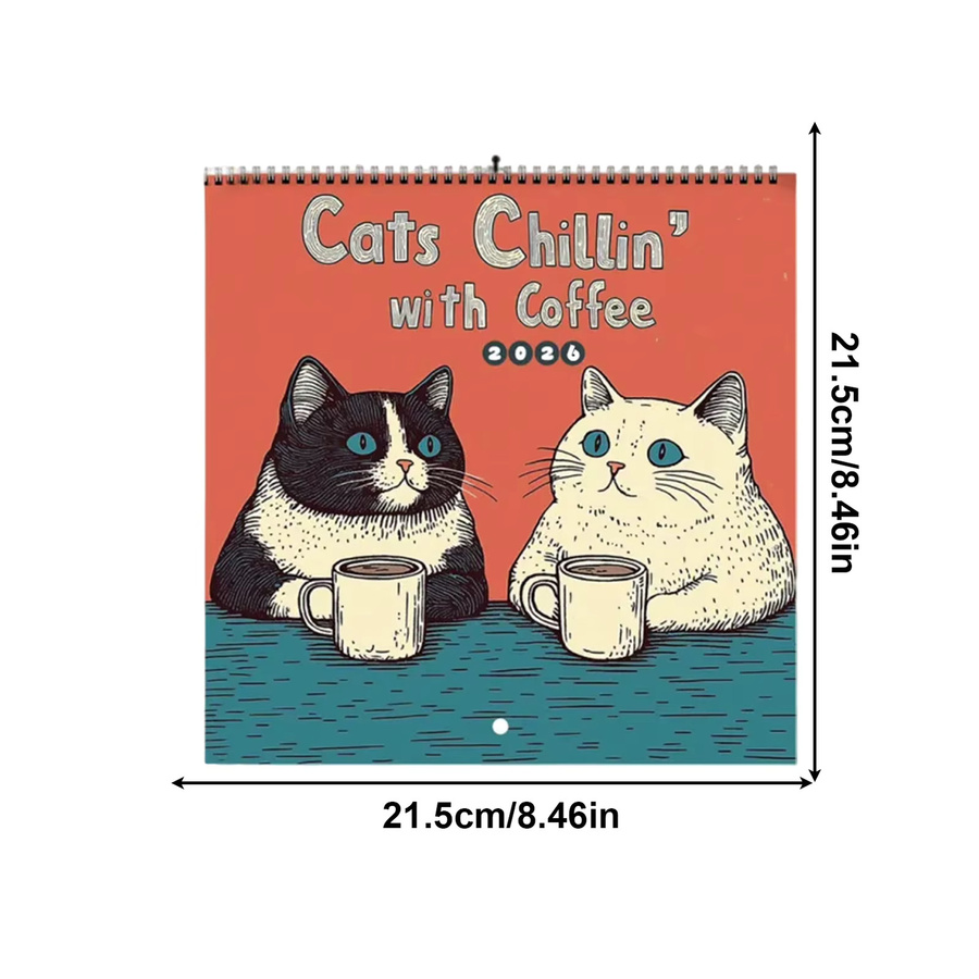 Wandkalender 2026 mit Katzen-Design in Multicolour zum Aufhängen - Bild 3