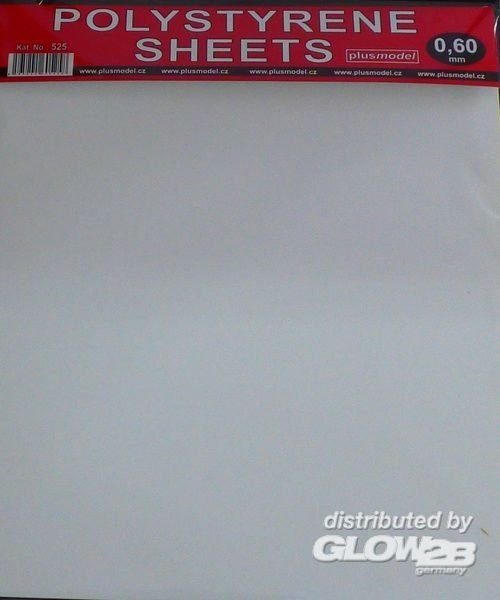 plusmodel Polystyrene sheets, 0,60mm, 220x190mm - Bild 1
