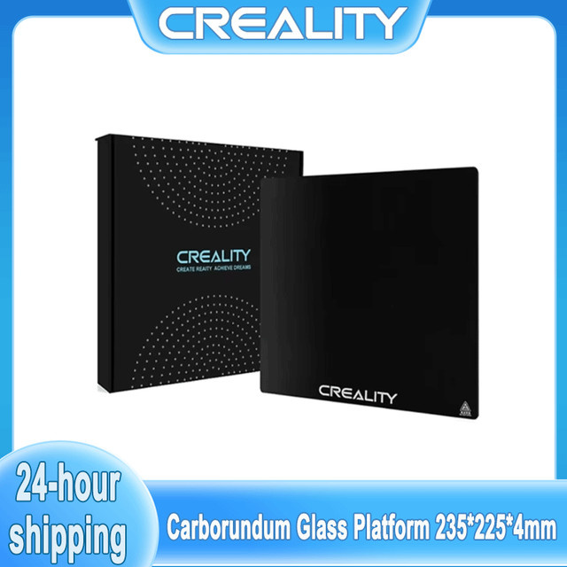 Creality Karborund-Glasbett-Plattform für Ender 3, Ender-5 Pro und Ender 3V2, Farbe: Schwarz, B/T/H: 235 x 235 x 4 mm - Bild 1