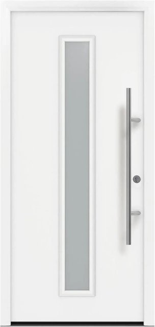 EcoStar Haustür Isopro Secur IPS 020S mit Glaseinsatz, Verkehrsweiß, B: 110 cm, H: 210 cm, DIN Rechts - Bild 1