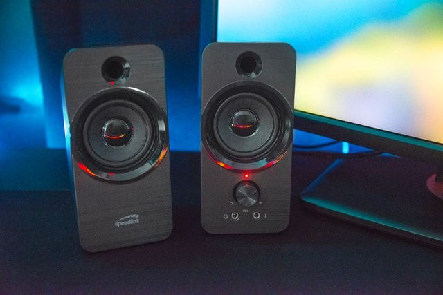 Speedlink DAROC 2.0 Stereo PC-Lautsprecher, Schwarz, 6 W, USB-C und 3,5 mm Klinke - Bild 1