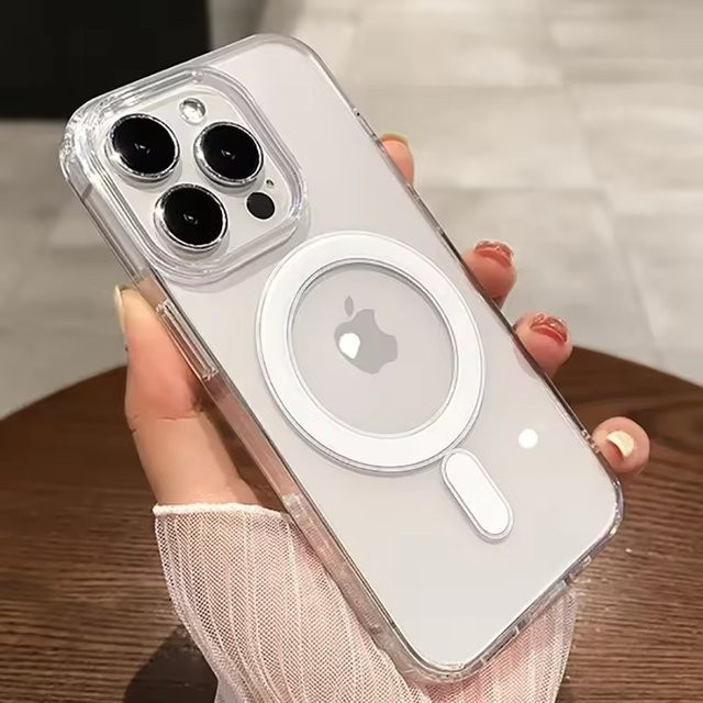 Transparente MagSafe kompatible Schutzhülle für iPhone 11 bis iPhone 17 Pro Max stoßfeste Wireless Charging Case - Bild 1
