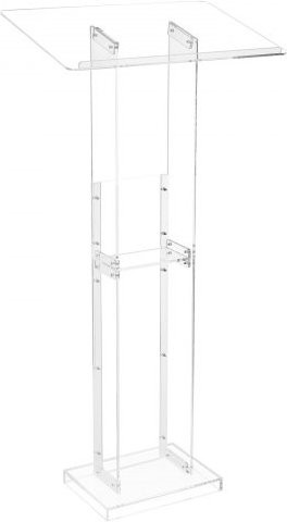 VEVOR Podiumständer aus Acryl in Transparent, tragbares Rednerpult mit breiter Lesefläche, Ablagefläche und Buchstopper, Höhe: 126,5 cm - Bild 1