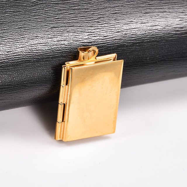 YULIN Anhänger Halskette, Edelstahl, Buchform, Schwarz, Unisex - Bild 1