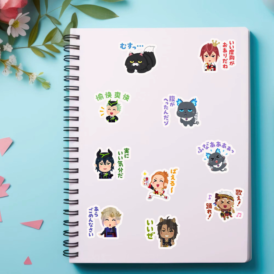Disney Twisted-Wonderland Aufkleber Riddle Rosehearts und Dire Crowley Anime-Zubehör in Multicolour für DIY-Handyhüllen und Journalmaterial - Bild 2