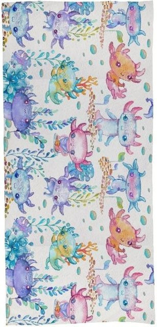 Schnelltrocknendes Axolotl Strandtuch von Creative Man mit Seetang-Korallenmuster in Weiß und Multicolour, Breite: 30 cm, Höhe: 60 cm - Bild 1