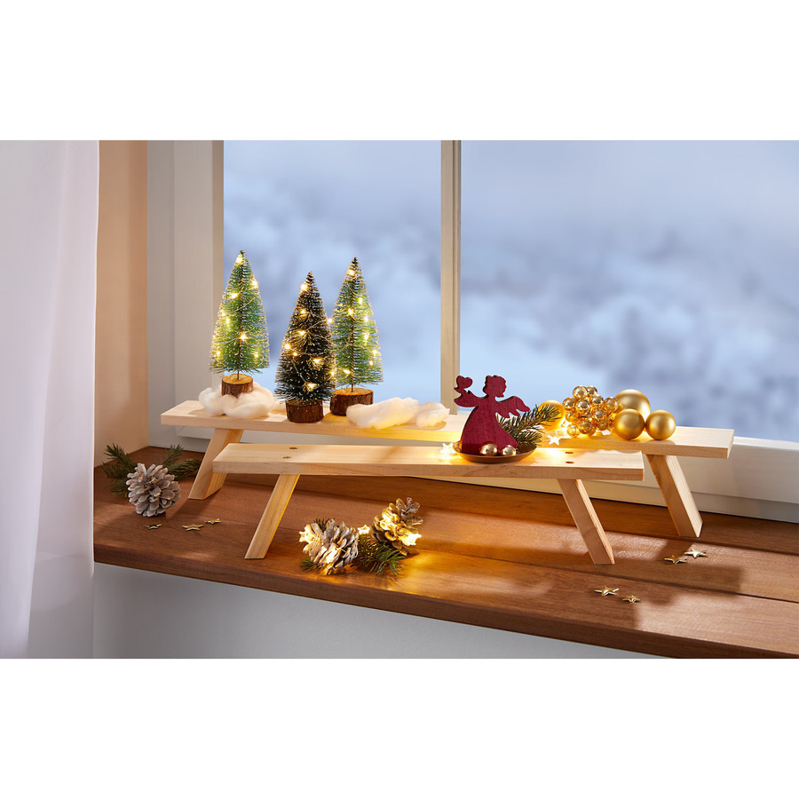 Dekobank von viva domo in Braun und Beige aus Holz, rechteckig - Bild 2