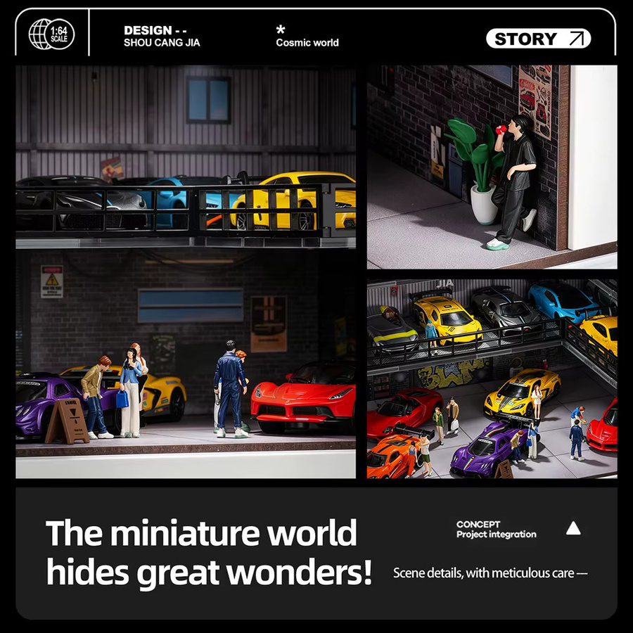 KICARMOD Industrie-Modell Parkplatz Container-Stil Lagerhaus Diorama, LED-beleuchtet - Bild 3