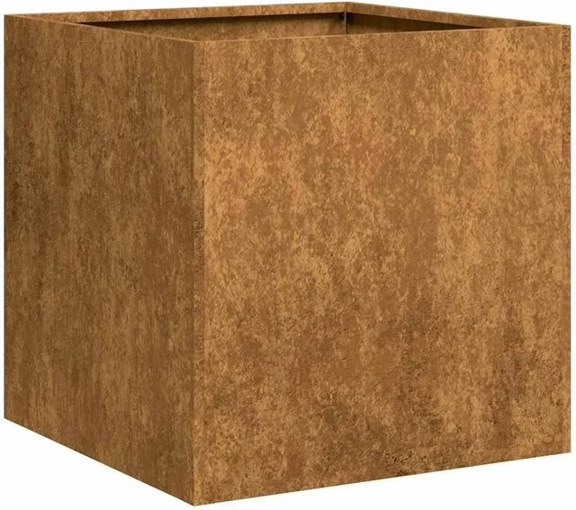vidaXL Pflanzkübel aus Stahl in Braun, B/T/H: 40 x 40 x 40 cm - Bild 1