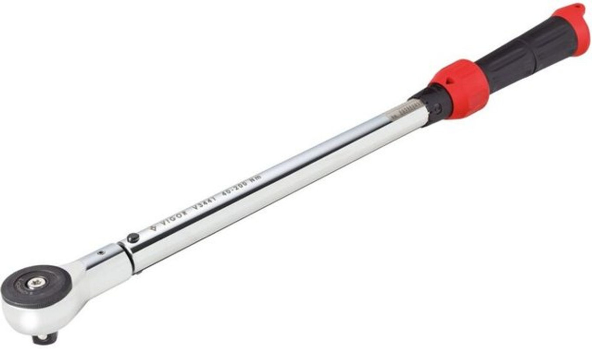 Vigour Drehmomentschlüssel V3441 mit 1/2 Zoll Vierkant, Farbe: Silber, Drehmomentbereich: 40 - 200 Nm, Gesamtlänge: 540 mm - Bild 2