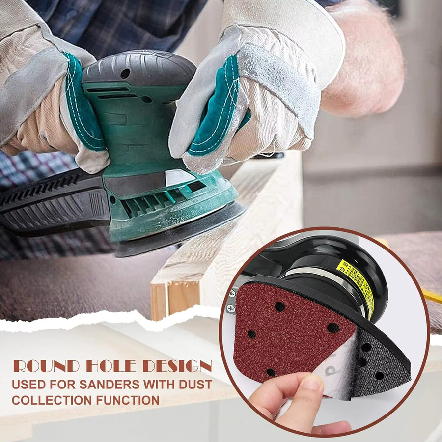 VIBRATITE Maus-Klett-Schleifpapier-Set mit 5 Löchern, 60 Stück, sortiert Körnung 60–400, B: 9,8 cm, H: 14 cm - Bild 5