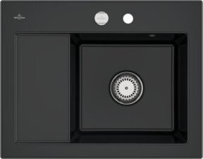 Villeroy & Boch Spüle Subway 45 Compact in Pure Black mit Ablagegarnitur und Exzenter - Bild 1