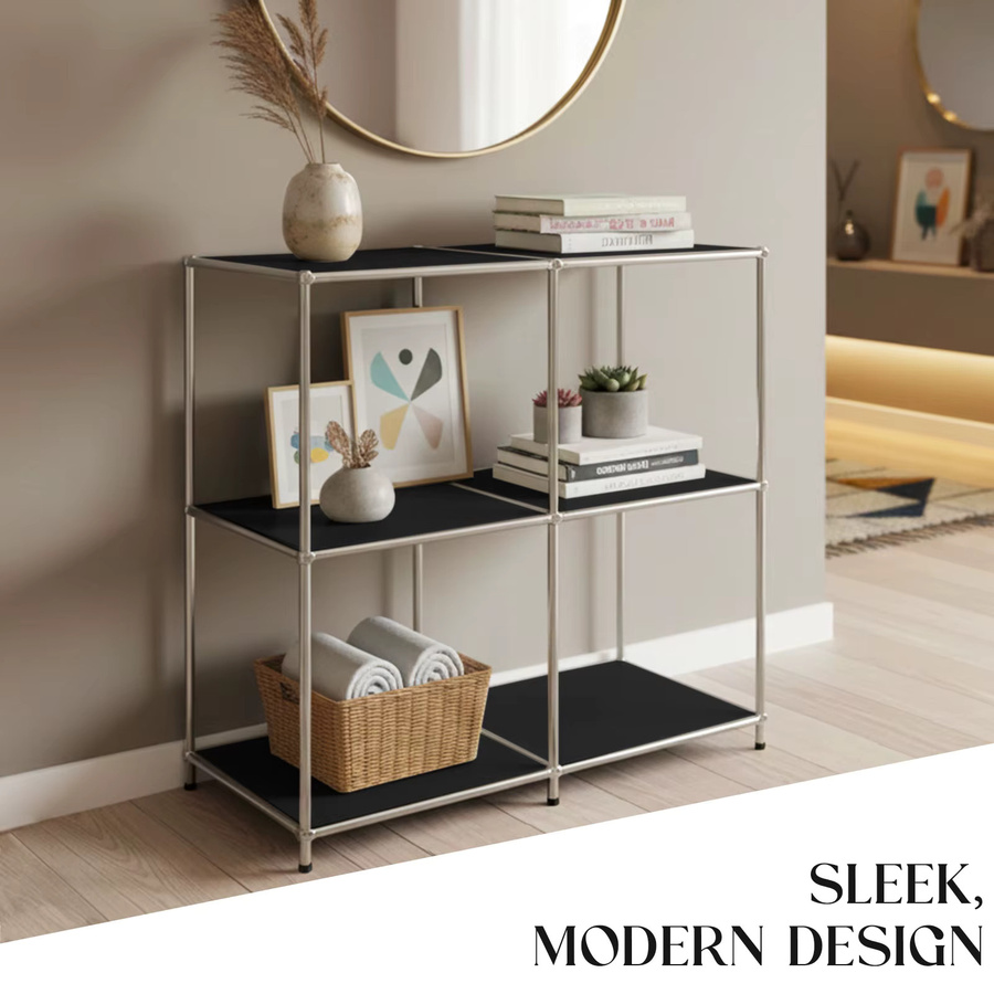 Floordirekt Metallregal Concept Epure MK 027 Standregal mit 3 Ablagen in Schwarz - Bild 4